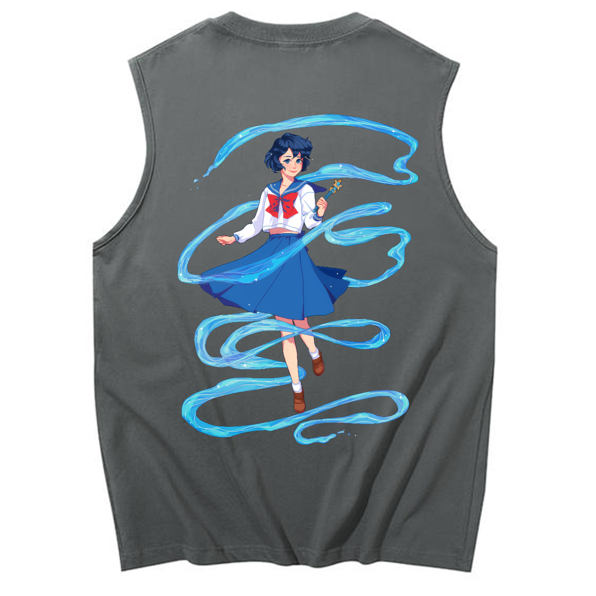 （画像用） 美少女戦士セーラームーン 水野 亜美 みずの あみ Sailor Moon Mizuno Ami コットン100％タンクトップ（背面プリント）